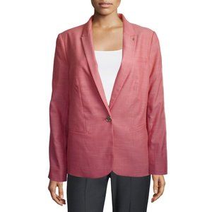 Tommy Hilfiger Women’s Suit Jacket Cotton Blend Blazer in Coral Blush Size 14